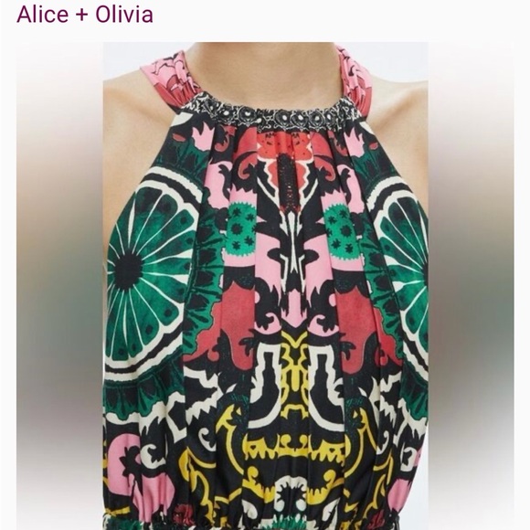 Alice + Olivia Vibrant High Low Dress -FITS LIKE A SIZE 4 - Picture 3 of 7